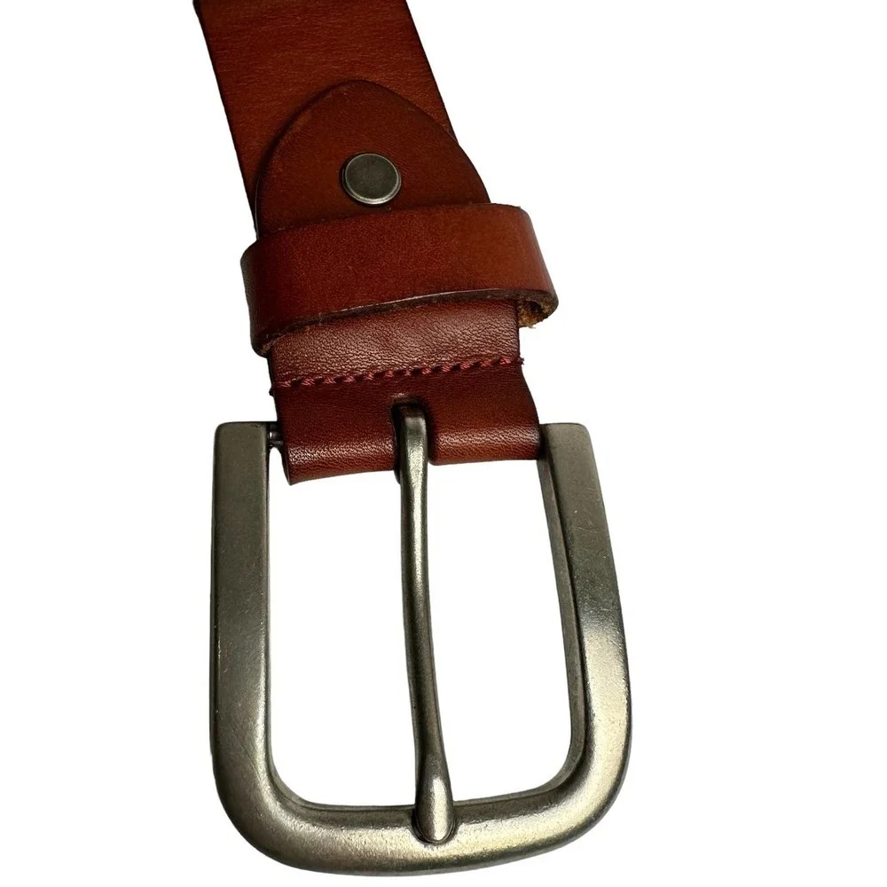 TONLY‎ MONDERS Belt Men’s sz. 35.5” Brown Leather. In good pre-owned condition